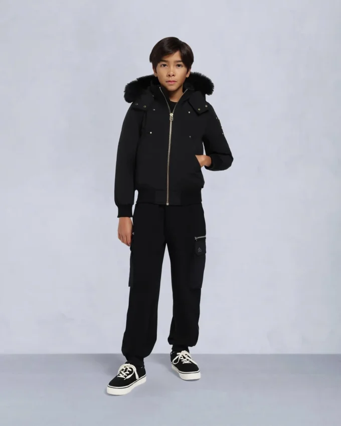 Bomber unisex para niños con ribete de piel de oveja original Bomber unisex para niños con ribete de piel de oveja original