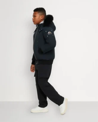 Bomber unisex para niños con ribete de piel de oveja original