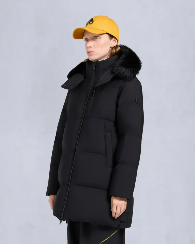 Chaqueta 3Q con ribete de piel de oveja Nyluxe Chelia Chaqueta 3Q con ribete de piel de oveja Nyluxe Chelia
