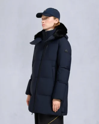 Chaqueta 3Q con ribete de piel de oveja Nyluxe Chelia