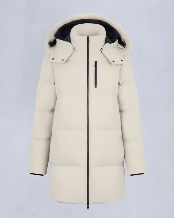 Chaqueta 3Q con ribete de piel de oveja Nyluxe Chelia Chaqueta 3Q con ribete de piel de oveja Nyluxe Chelia