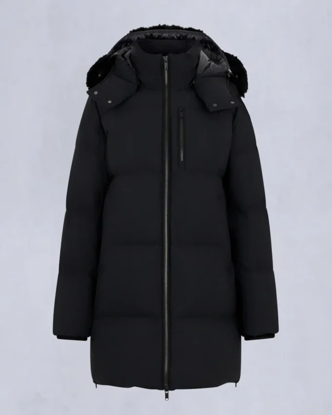 Chaqueta 3Q con ribete de piel de oveja Nyluxe Chelia Chaqueta 3Q con ribete de piel de oveja Nyluxe Chelia