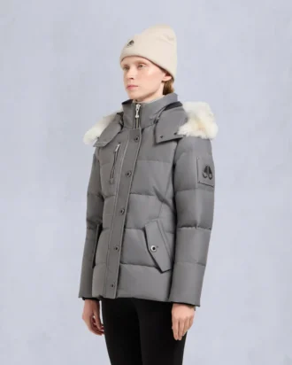 Chaqueta 3Q con ribete de piel de oveja original