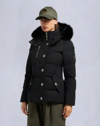Chaqueta 3Q con ribete de piel de oveja original
