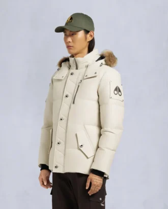 Chaqueta 3Q con ribete de piel de oveja original