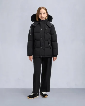 Chaqueta 3Q original con ribete de piel de oveja unisex para niños