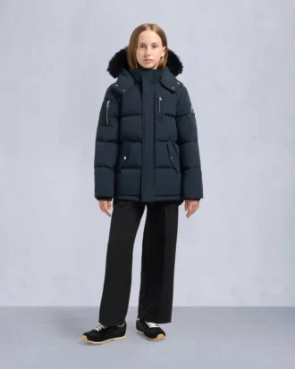 Chaqueta 3Q original con ribete de piel de oveja unisex para niños
