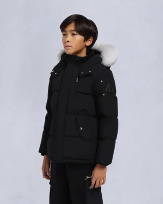 Chaqueta 3Q original con ribete de piel de oveja unisex para niños