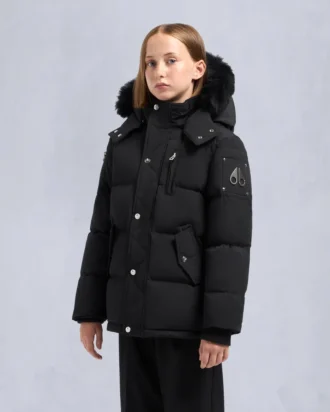 Chaqueta 3Q original con ribete de piel de oveja unisex para niños