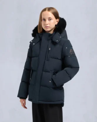 Chaqueta 3Q original con ribete de piel de oveja unisex para niños