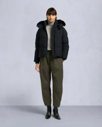 Chaqueta acolchada con ribete de piel de oveja Nyluxe Misti