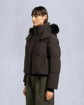 Chaqueta acolchada con ribete de piel de oveja Nyluxe Misti
