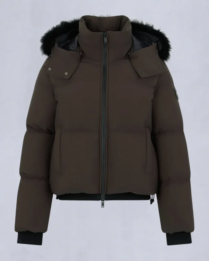 Chaqueta acolchada con ribete de piel de oveja Nyluxe Misti Chaqueta acolchada con ribete de piel de oveja Nyluxe Misti