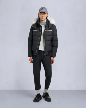 Chaqueta bomber con ribete de piel de oveja Chaqueta bomber con ribete de piel de oveja
