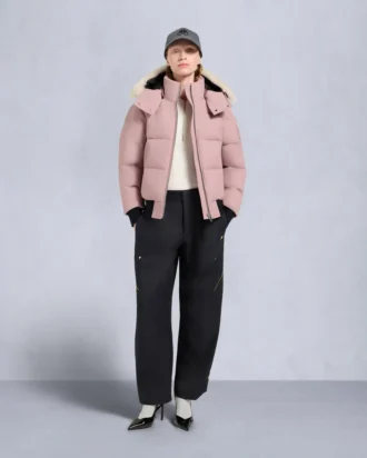 Chaqueta bomber con ribete de piel de oveja