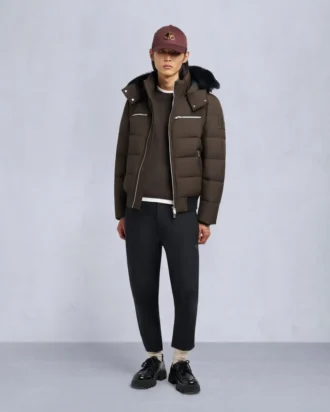 Chaqueta bomber con ribete de piel de oveja