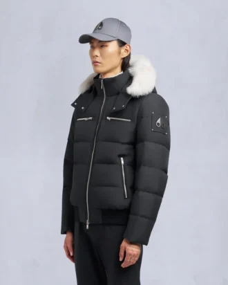 Chaqueta bomber con ribete de piel de oveja Chaqueta bomber con ribete de piel de oveja