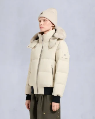 Chaqueta bomber con ribete de piel de oveja