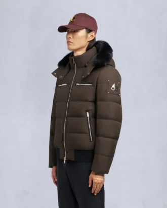Chaqueta bomber con ribete de piel de oveja