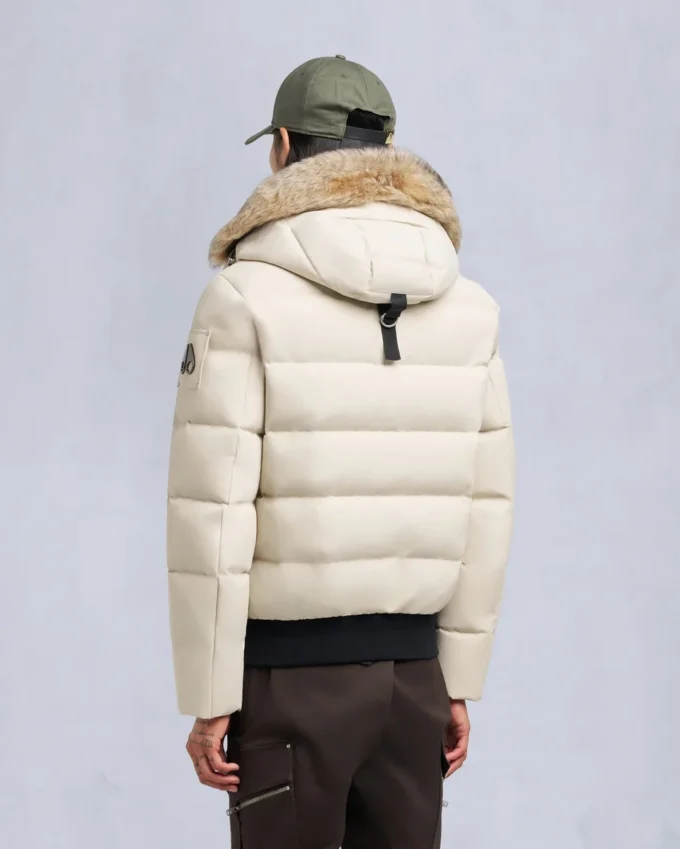 Chaqueta bomber con ribete de piel de oveja Chaqueta bomber con ribete de piel de oveja