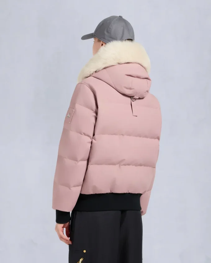 Chaqueta bomber con ribete de piel de oveja Chaqueta bomber con ribete de piel de oveja