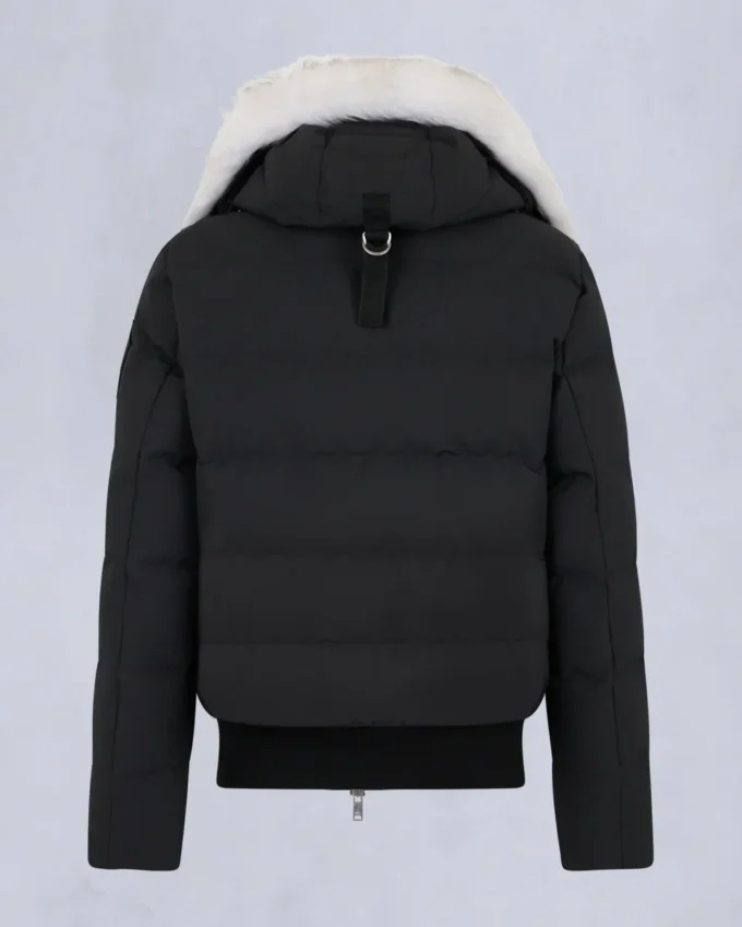 Chaqueta bomber con ribete de piel de oveja Chaqueta bomber con ribete de piel de oveja