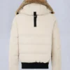 Chaqueta bomber con ribete de piel de oveja Chaqueta bomber con ribete de piel de oveja