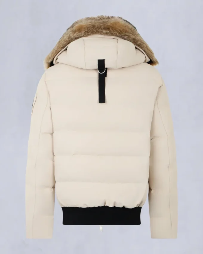 Chaqueta bomber con ribete de piel de oveja Chaqueta bomber con ribete de piel de oveja