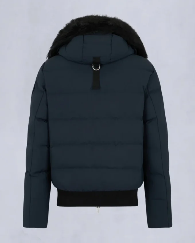 Chaqueta bomber con ribete de piel de oveja Chaqueta bomber con ribete de piel de oveja