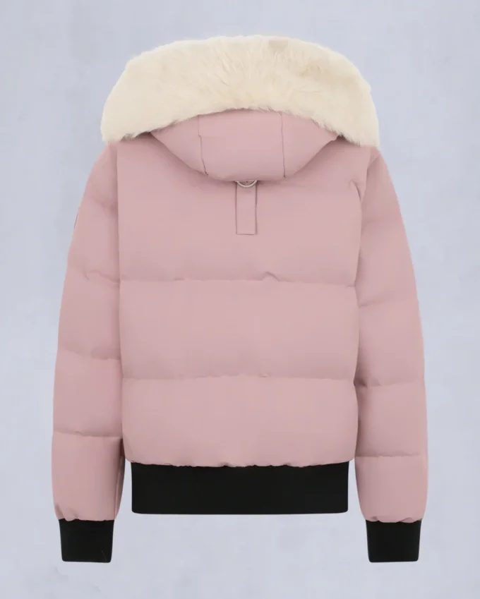 Chaqueta bomber con ribete de piel de oveja Chaqueta bomber con ribete de piel de oveja