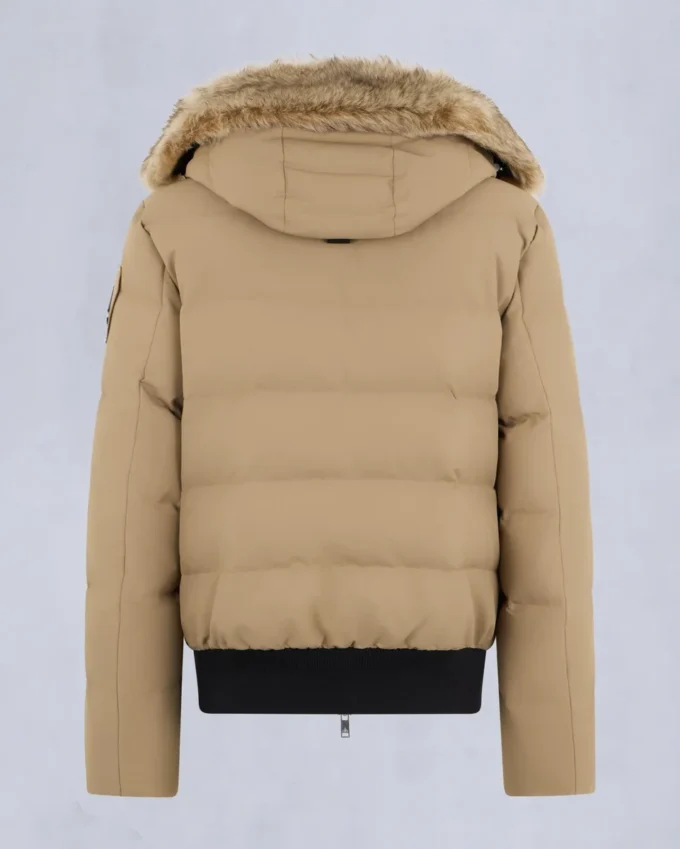 Chaqueta bomber con ribete de piel de oveja Chaqueta bomber con ribete de piel de oveja