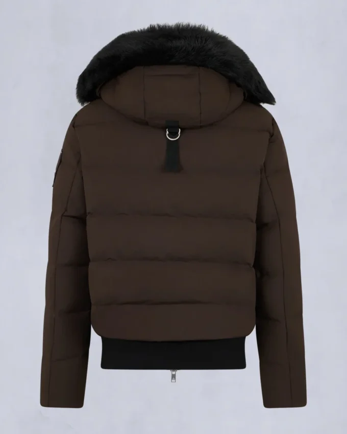 Chaqueta bomber con ribete de piel de oveja Chaqueta bomber con ribete de piel de oveja