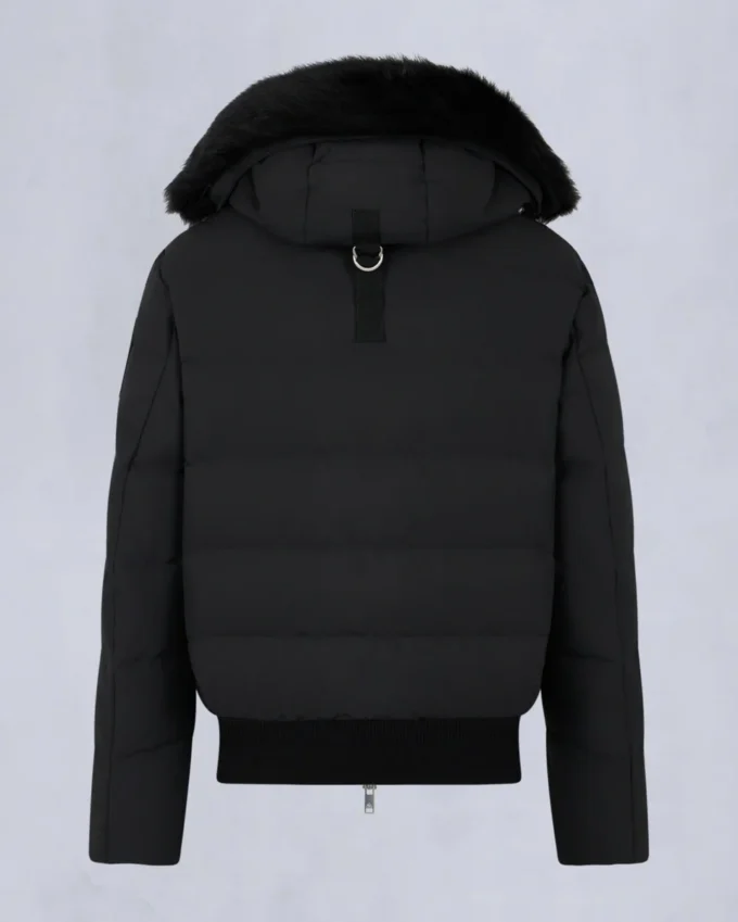 Chaqueta bomber con ribete de piel de oveja Chaqueta bomber con ribete de piel de oveja