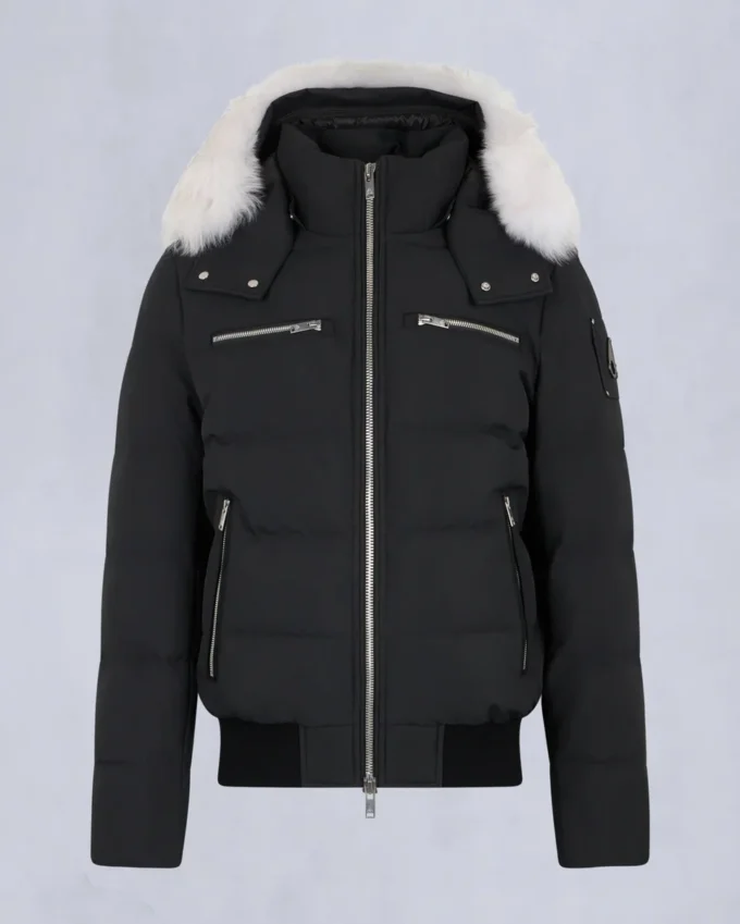 Chaqueta bomber con ribete de piel de oveja Chaqueta bomber con ribete de piel de oveja