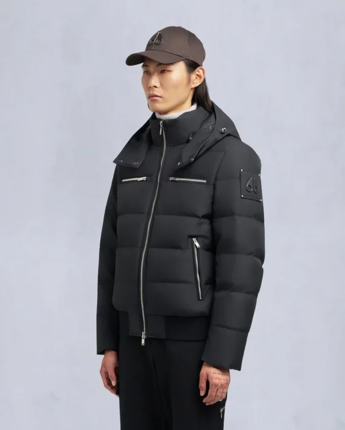 Chaqueta bomber con ribete de piel de oveja Chaqueta bomber con ribete de piel de oveja