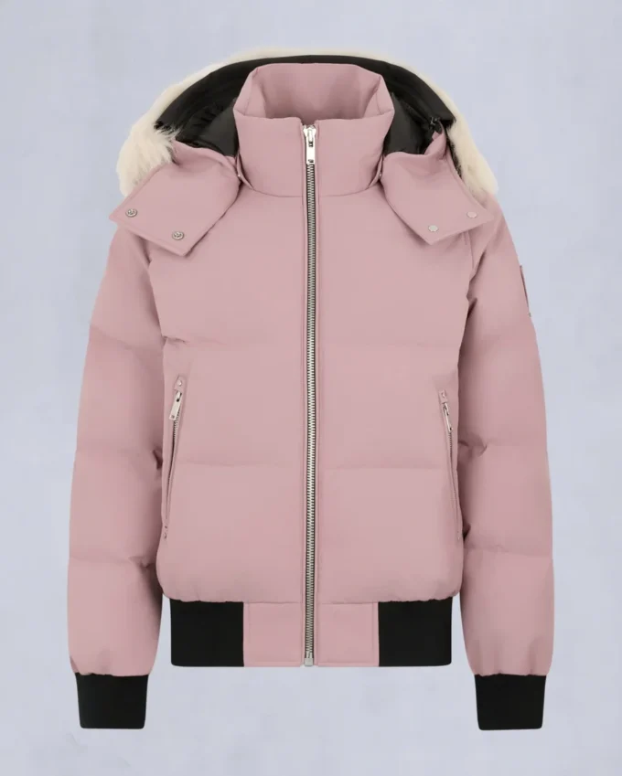 Chaqueta bomber con ribete de piel de oveja Chaqueta bomber con ribete de piel de oveja