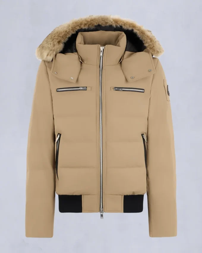 Chaqueta bomber con ribete de piel de oveja Chaqueta bomber con ribete de piel de oveja