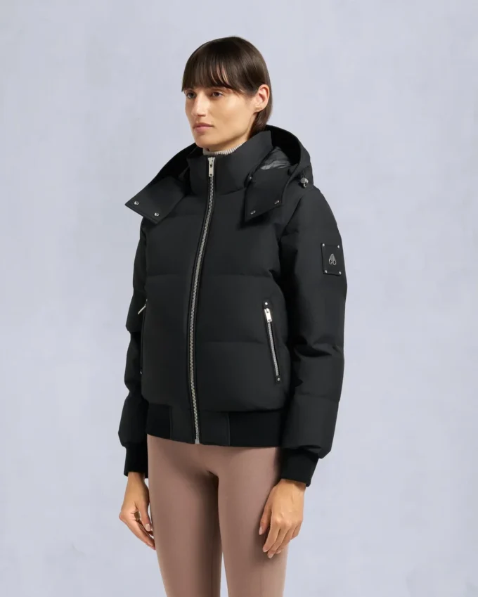 Chaqueta bomber con ribete de piel de oveja Chaqueta bomber con ribete de piel de oveja
