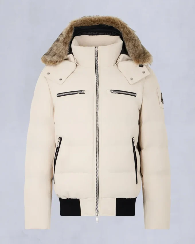 Chaqueta bomber con ribete de piel de oveja Chaqueta bomber con ribete de piel de oveja