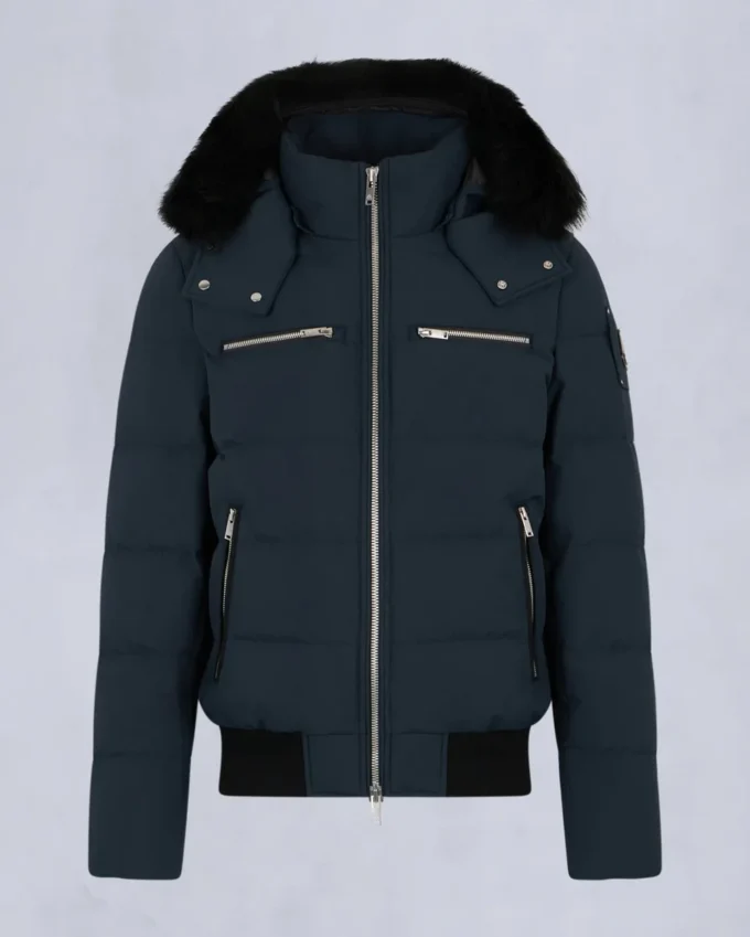 Chaqueta bomber con ribete de piel de oveja Chaqueta bomber con ribete de piel de oveja