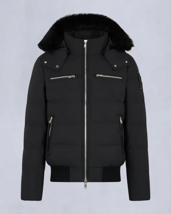 Chaqueta bomber con ribete de piel de oveja Chaqueta bomber con ribete de piel de oveja