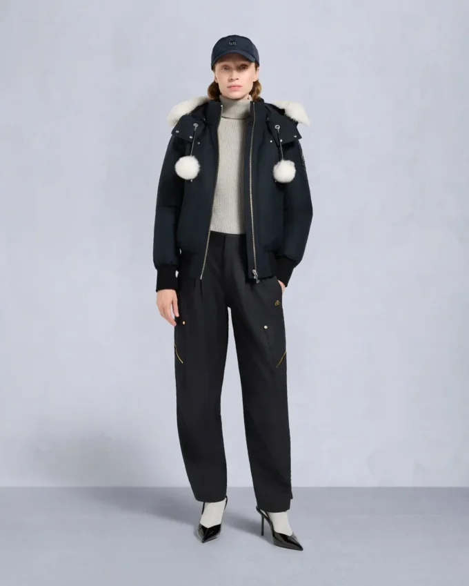 Chaqueta bomber con ribete de piel de oveja Debbie original Chaqueta bomber con ribete de piel de oveja Debbie original
