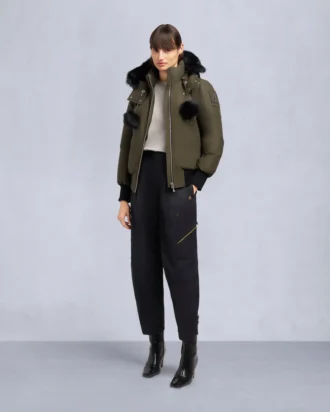 Chaqueta bomber con ribete de piel de oveja Debbie original