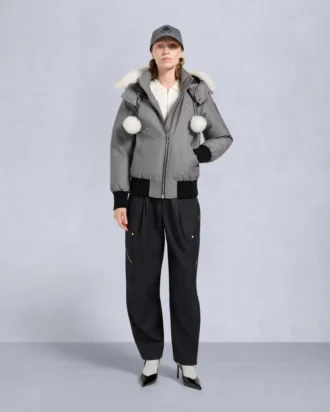 Chaqueta bomber con ribete de piel de oveja Debbie original