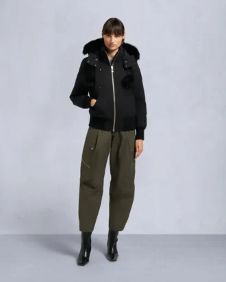 Chaqueta bomber con ribete de piel de oveja Debbie original