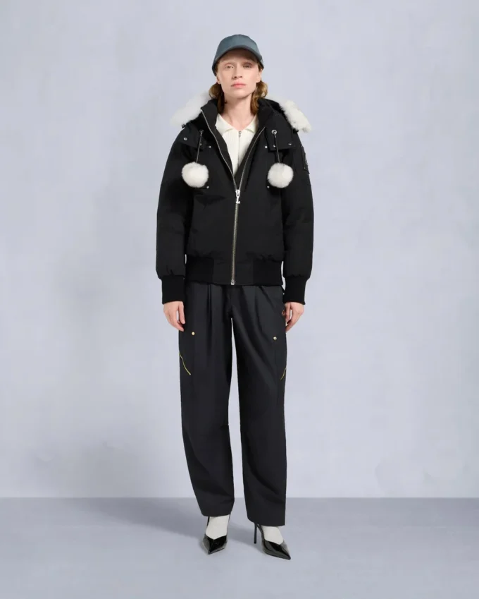 Chaqueta bomber con ribete de piel de oveja Debbie original Chaqueta bomber con ribete de piel de oveja Debbie original