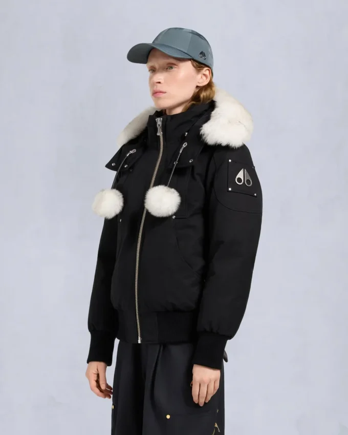 Chaqueta bomber con ribete de piel de oveja Debbie original Chaqueta bomber con ribete de piel de oveja Debbie original
