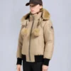 Chaqueta bomber con ribete de piel de oveja Debbie original Chaqueta bomber con ribete de piel de oveja Debbie original