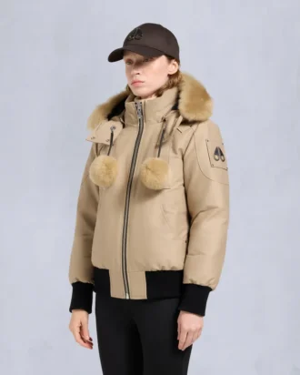 Chaqueta bomber con ribete de piel de oveja Debbie original