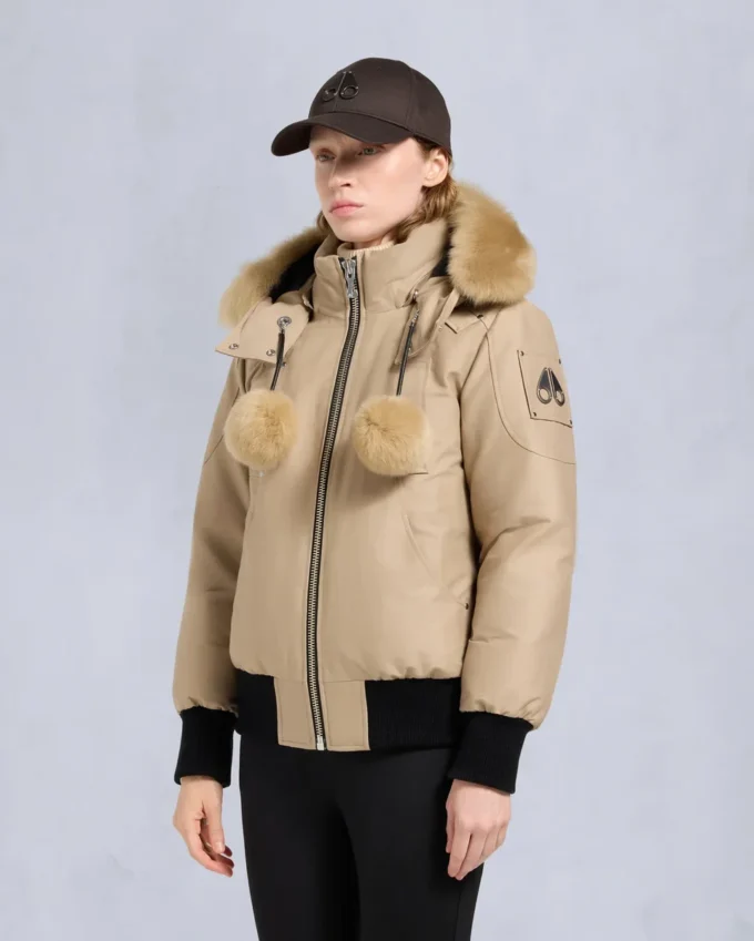 Chaqueta bomber con ribete de piel de oveja Debbie original Chaqueta bomber con ribete de piel de oveja Debbie original